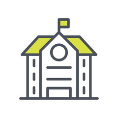 Vector sign of the school symbol isolated on a white background. icon color editable.