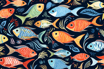 Naklejka premium Fisch Hintergrund KI
