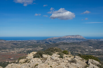 mountain landscape and blue sky near the Mediterranean coast Montgó Natural Park