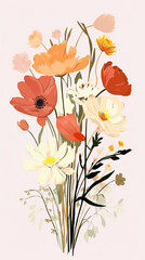 ilustração de arte vetorial de buquê de flores