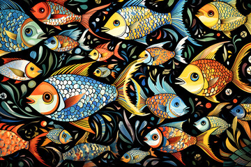 Fototapeta premium Fisch Hintergrund KI