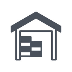 Vector sign of the warehouse symbol isolated on a white background. icon color editable.