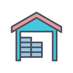 Vector sign of the warehouse symbol isolated on a white background. icon color editable.