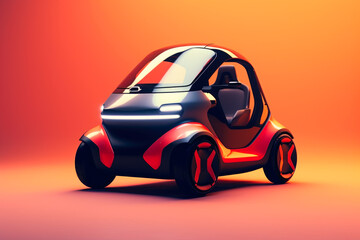 Sleek two-seater electric concept car in futuristic design