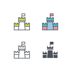 Vector sign of the castle symbol isolated on a white background. icon color editable.