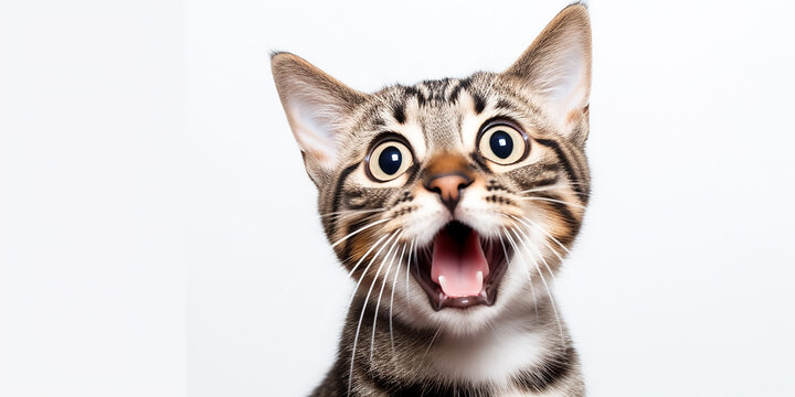 Katze schaut erstaunt KI