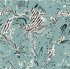 seamless pattern with feathers, abstract, organic waves Abstract organic lines seamless patterns vector backgrounds, Modern trendy creative memphis and biological pattern