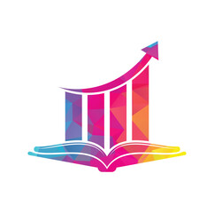 Finance book logo design. Business growth education logo design. - obrazy, fototapety, plakaty