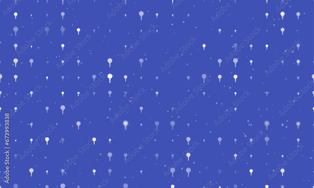 Poster seamless background pattern of evenly spaced white golf symbols of different sizes and opacity. vect