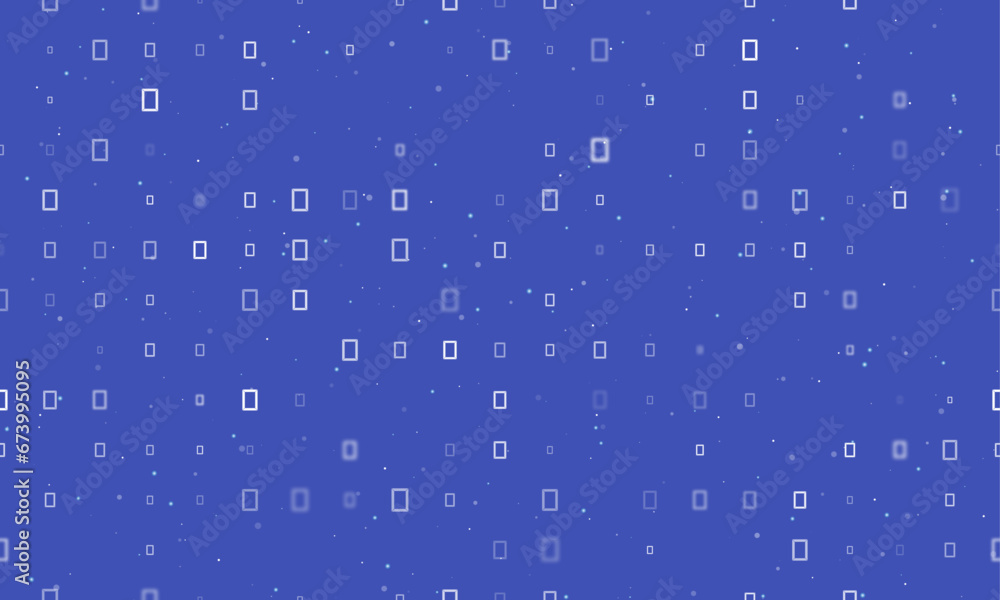 Poster seamless background pattern of evenly spaced white photo frame symbols of different sizes and opacit