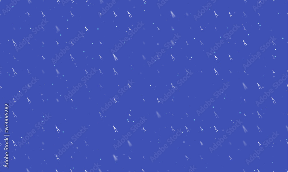 Poster seamless background pattern of evenly spaced white compass dividers of different sizes and opacity. 