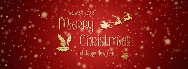 Merry Christmas Typography Background Social Media Banner