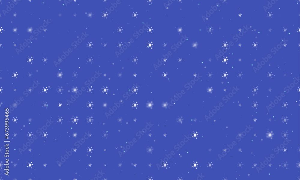 Poster seamless background pattern of evenly spaced white blot symbols of different sizes and opacity. vect
