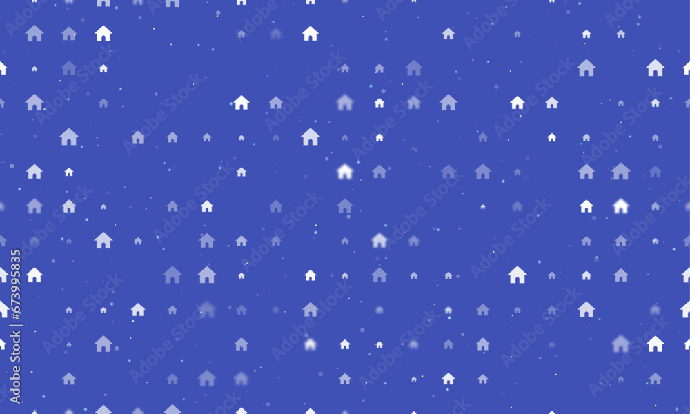 Poster seamless background pattern of evenly spaced white kennel symbols of different sizes and opacity. ve