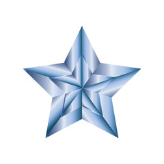 3d star. Blue star. vector illustration