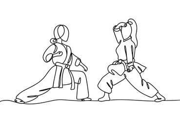 Women. Taekwondo. One line