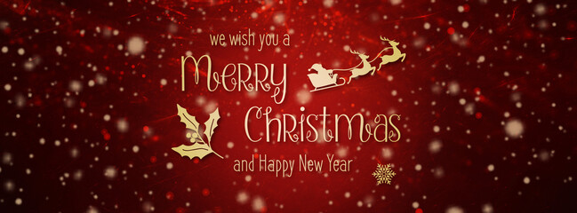 Merry Christmas Typography Background Social Media Banner