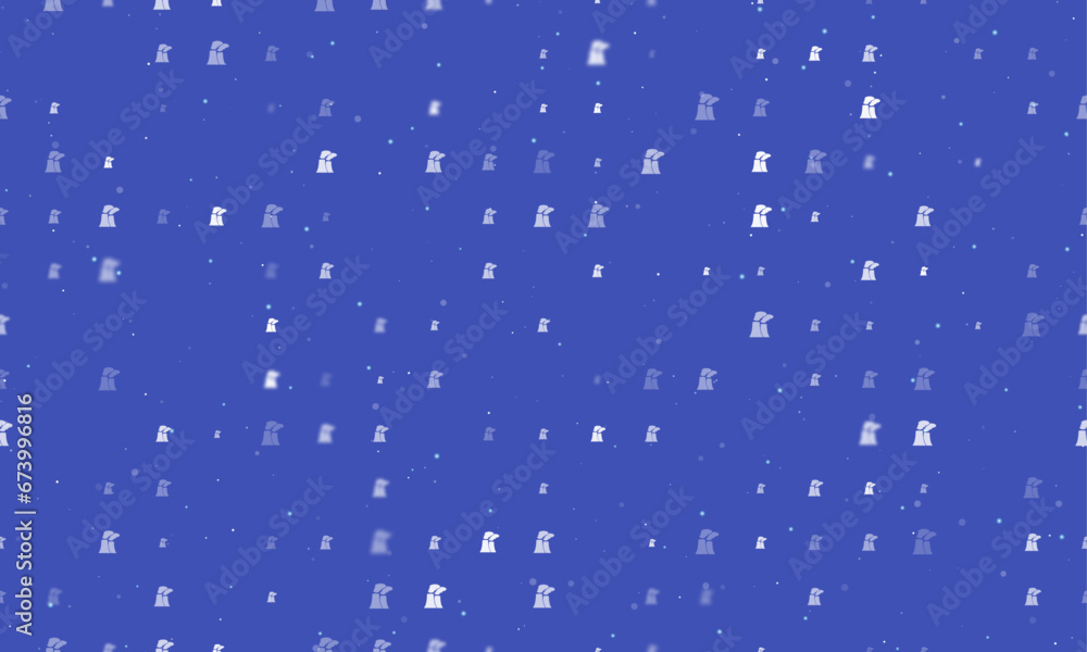 Poster seamless background pattern of evenly spaced white industrial pollution symbols of different sizes a