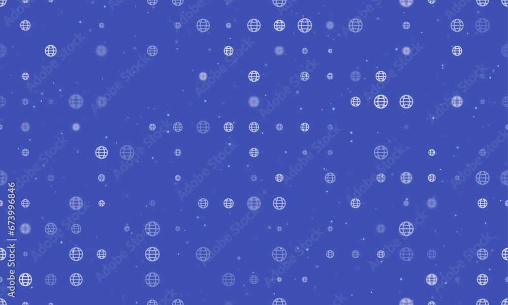 Poster seamless background pattern of evenly spaced white web symbols of different sizes and opacity. vecto