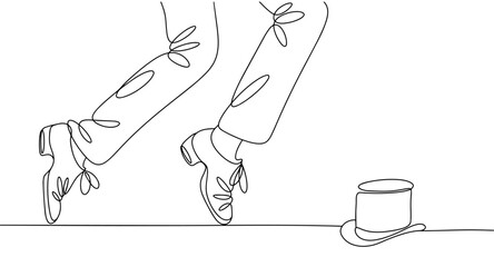 Step shoes. Dancer. One line