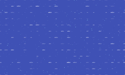 Seamless background pattern of evenly spaced white brexit symbols of different sizes and opacity. Vector illustration on indigo background with stars