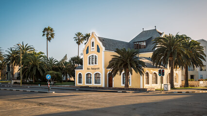 Altes Amtsgericht Building in Swakopmund, Namibia. Built in 1908 as a private school, it was converted into the magistrate court. The German words on the fa?ade translate to ?Old Magistrate Court?.