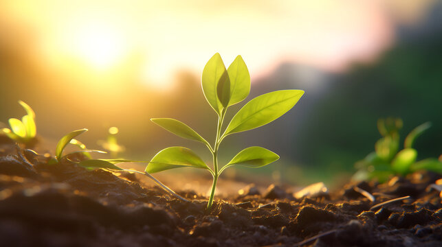 A Symphony of Growth in Nature's Canvas. AI generative.