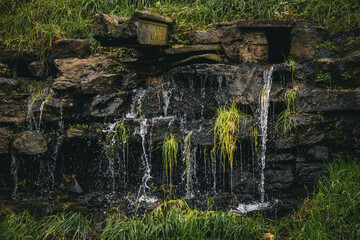 small waterfall in the park