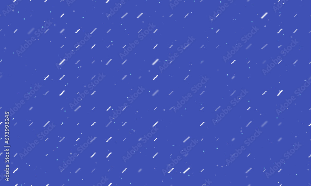 Poster seamless background pattern of evenly spaced white stairs symbols of different sizes and opacity. ve