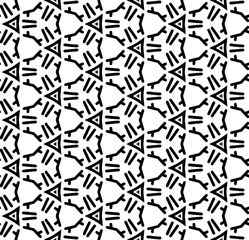 Black and white seamless abstract pattern. Background and backdrop. Grayscale ornamental design. Mosaic ornaments. Vector graphic illustration. EPS10.
