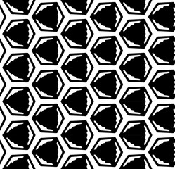 Black and white seamless abstract pattern. Background and backdrop. Grayscale ornamental design. Mosaic ornaments. Vector graphic illustration. EPS10.