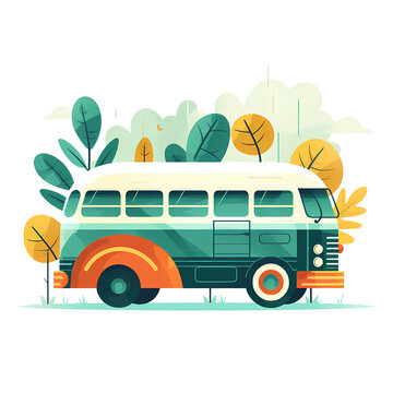 Bus flat illustration