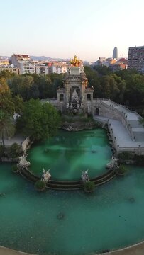 drone video Sonia Rescalvo Zafra Square Barcelona Spain Europe