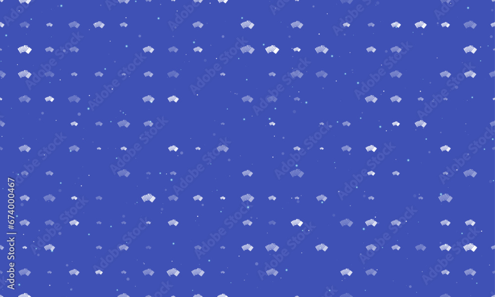 Poster seamless background pattern of evenly spaced white playing cards symbols of different sizes and opac