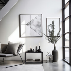 Industrial Style Interior Design Photography | Frame Mock Up | Living Room
