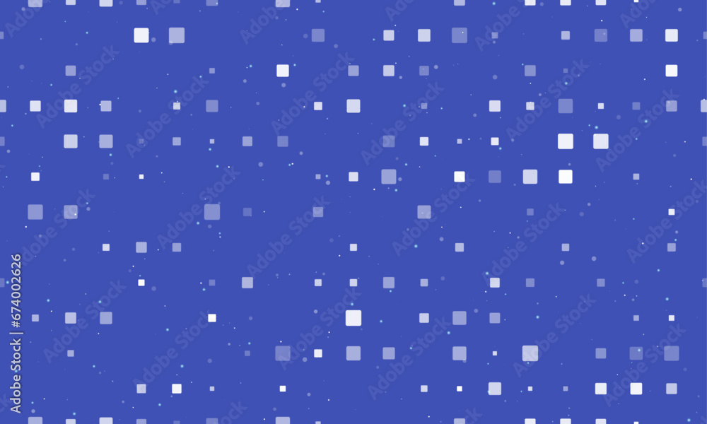 Poster seamless background pattern of evenly spaced white rounded square symbols of different sizes and opa