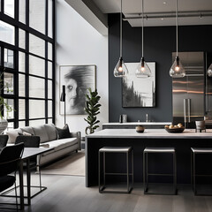 Industrial Style Interior Design Photography | Frame Mock Up | Kitchen 