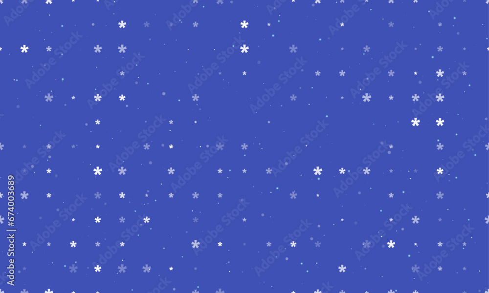 Poster seamless background pattern of evenly spaced white multiply symbols of different sizes and opacity. 