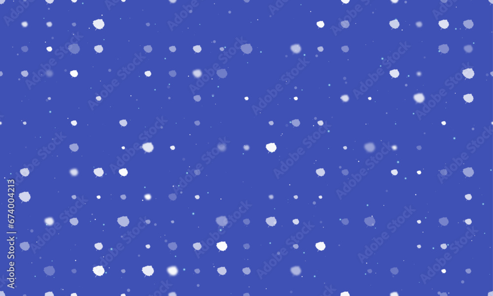Poster seamless background pattern of evenly spaced white aspen leafs of different sizes and opacity. vecto