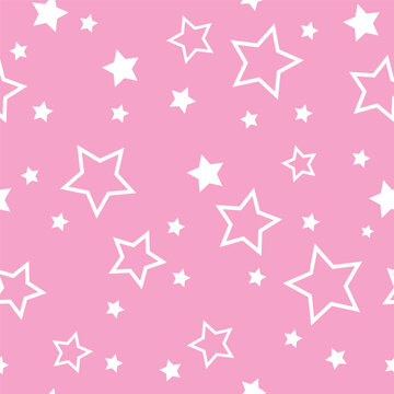 Striped pattern with a star. Pink texture Seamless vector stripes. Horizontal parallel stripes. Fabric for wrapping wallpaper. Textile sample. Abstract geometric background. bright pink simple design