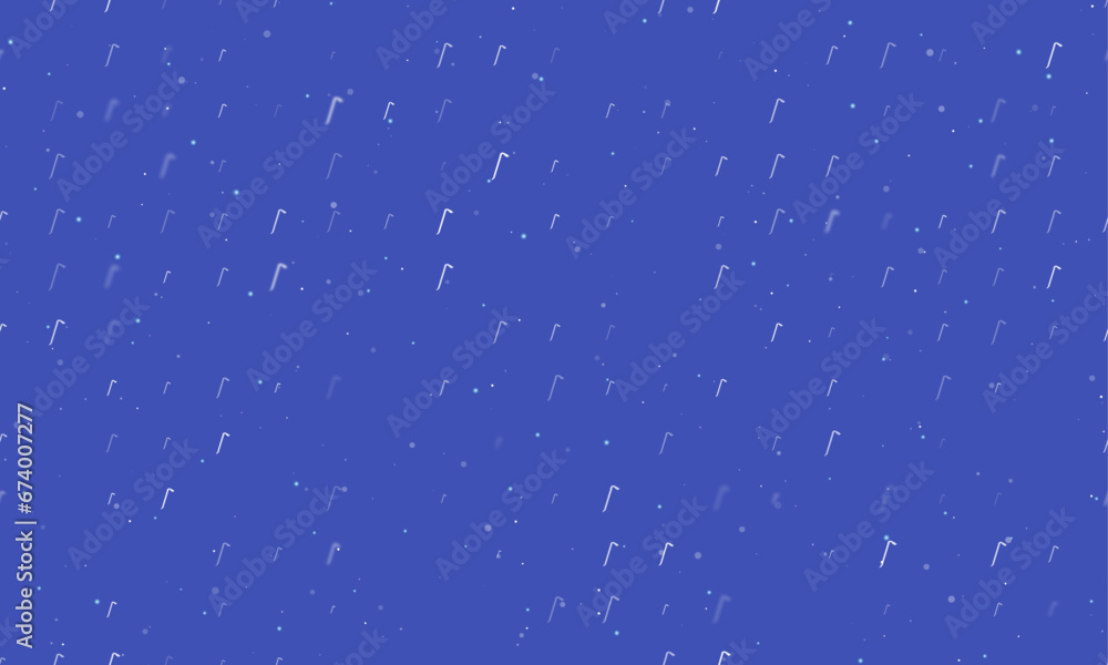 Poster seamless background pattern of evenly spaced white crowbar symbols of different sizes and opacity. v