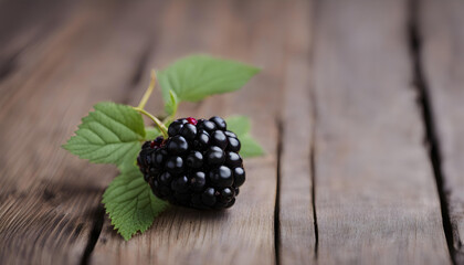 Fresh blackberry in the wooden table