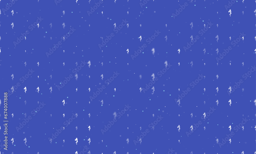 Poster seamless background pattern of evenly spaced white enchantress symbols of different sizes and opacit