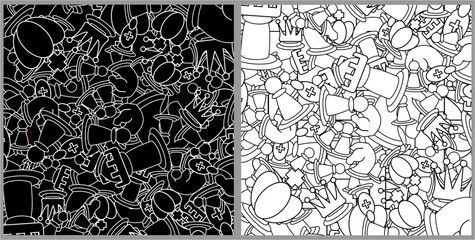 Vector art of texture of a chess game, square, black and white.