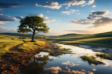 Fototapeta premium Peaceful nature landscape