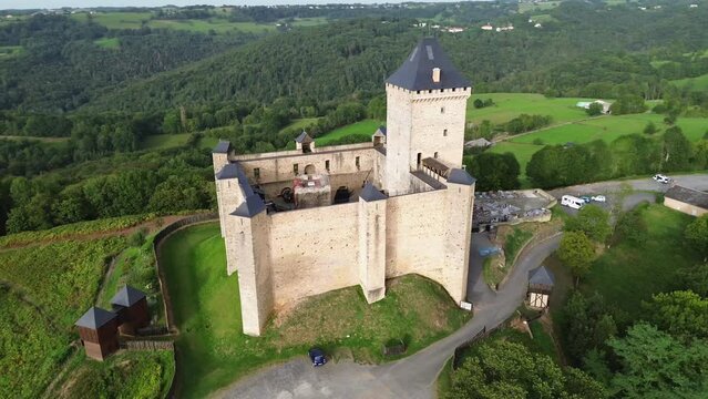drone video Mauvezin Castle France Europe	