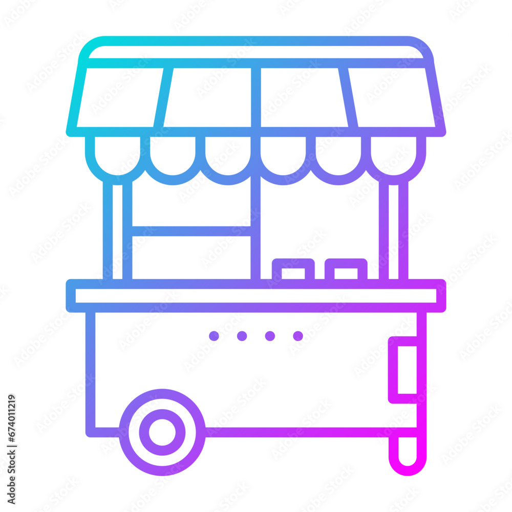 Poster food cart icon