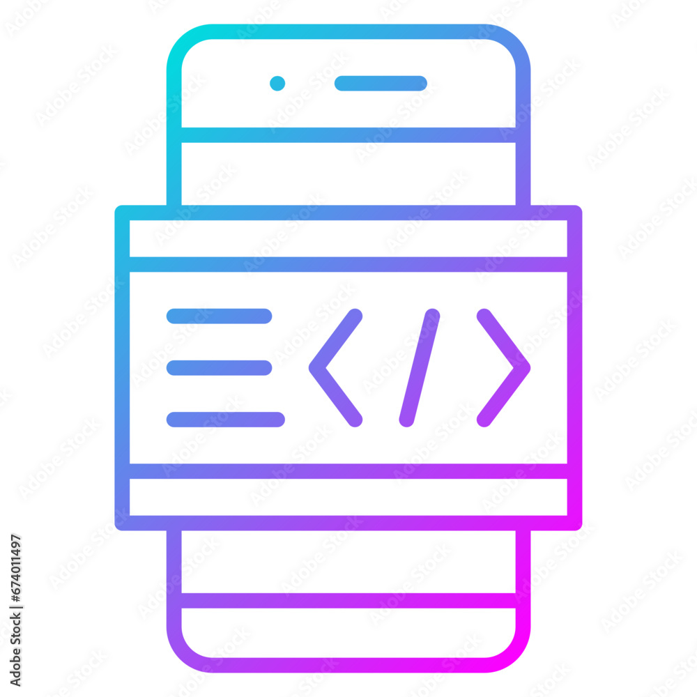 Wall mural smartphone coding icon