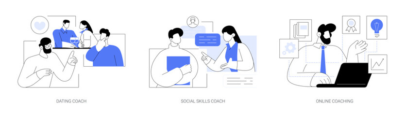 Personal coaching isolated cartoon vector illustrations se