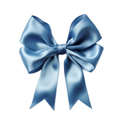blue bow isolated on white, PNG